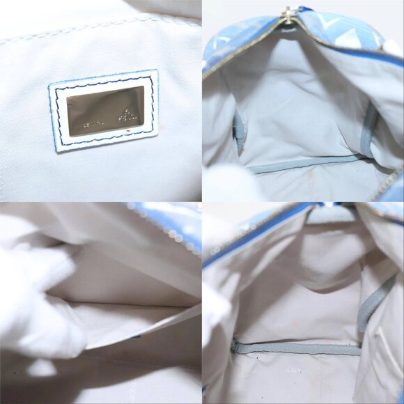 FENDI Zucca Canvas Hand Bag Blue Gold Auth 97002AV - Picture 14 of 15